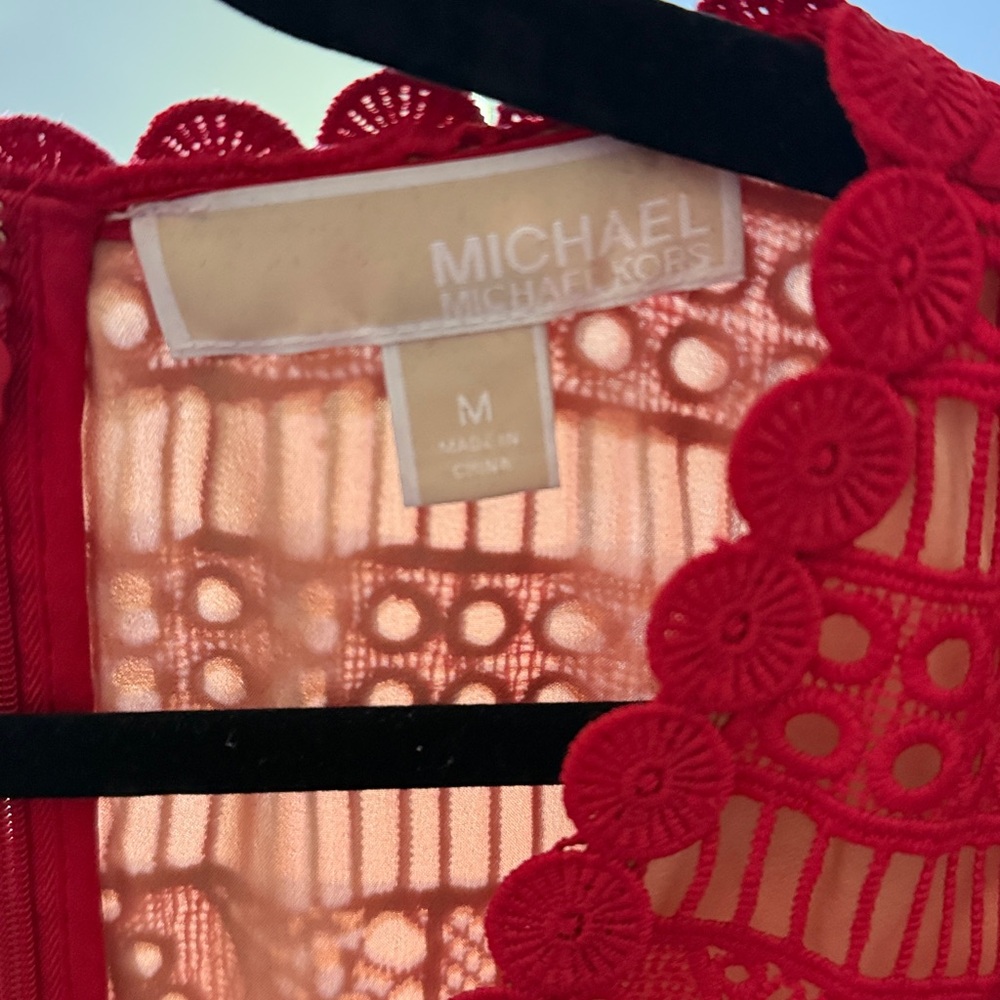 Michael Kors Vibrant Red Lace Dress - Picture 4 of 5
